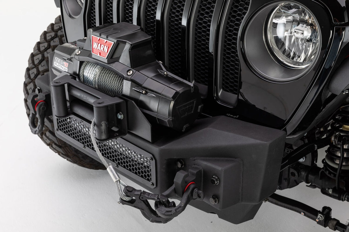Rockline Front Stubby Bumper Textured Black 2007-2026 Jeep Wrangler JK/JL 2020-2025 Jeep Gladiator Go Rhino