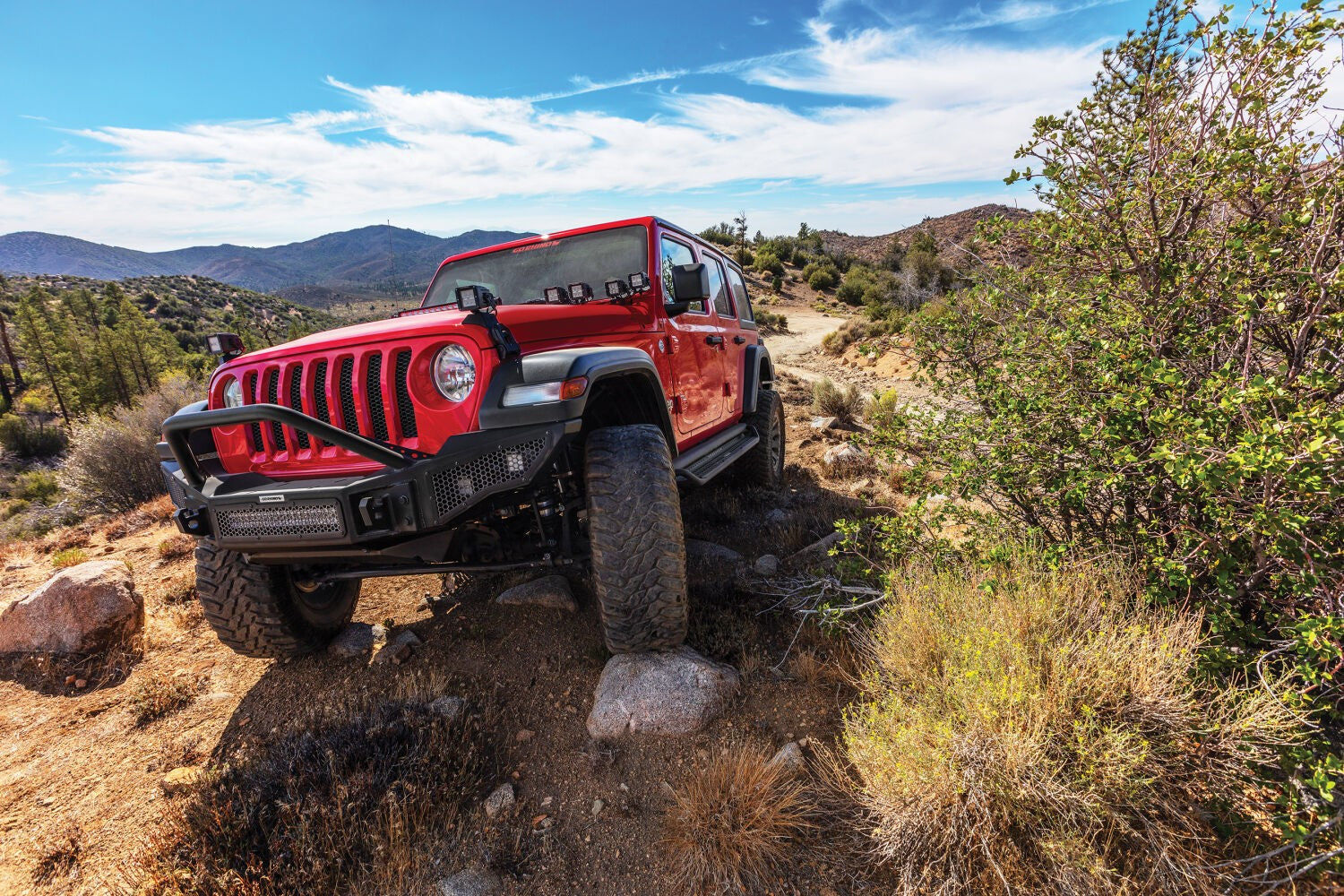 Rockline Front Full Width Bumper Textured Black 2007-2025 Jeep Wrangler JK/JL 2020-2025 Jeep Gladiator Go Rhino