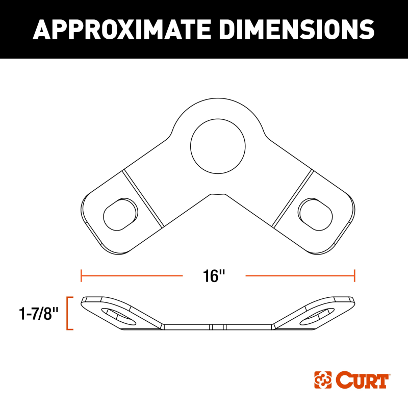 CURT CrossWing 5th Wheel Safety Chain Anchor Plate for Gooseneck Ball Model 16615