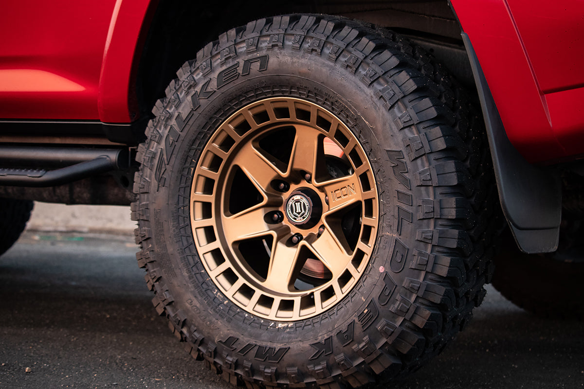 Raider 17 X 8.5 / 6 X 5.5 / 0 MM / 4.75 Inch Back Space Satin Brass, ICON Alloys