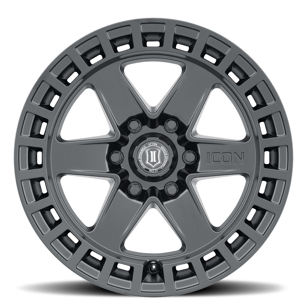 Raider 17 X 8.5 / 6 X 5.5 / 0 MM / 4.75 Inch Back Space Satin Black, ICON Alloys