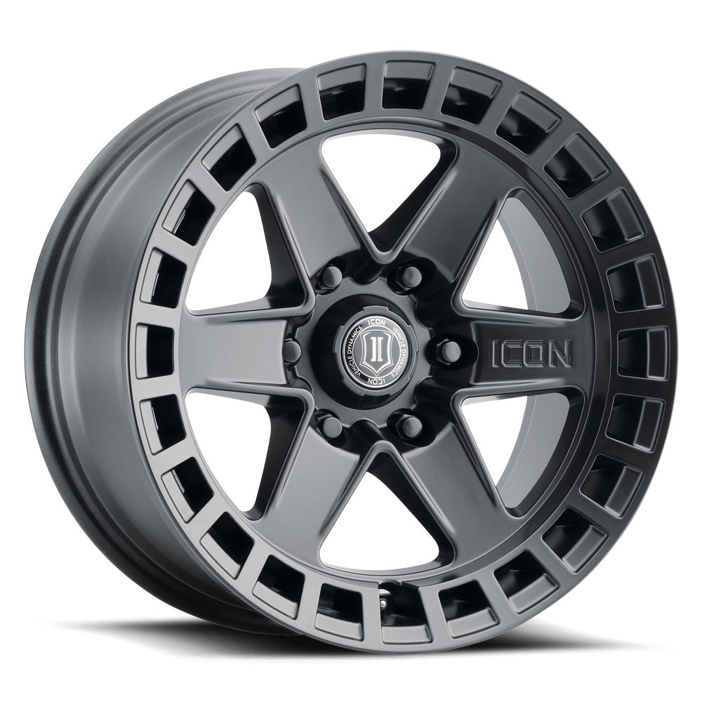 Raider 17 X 8.5 / 6 X 120 / 0 MM / 4.75 Inch Back Space Satin Black, ICON Alloys