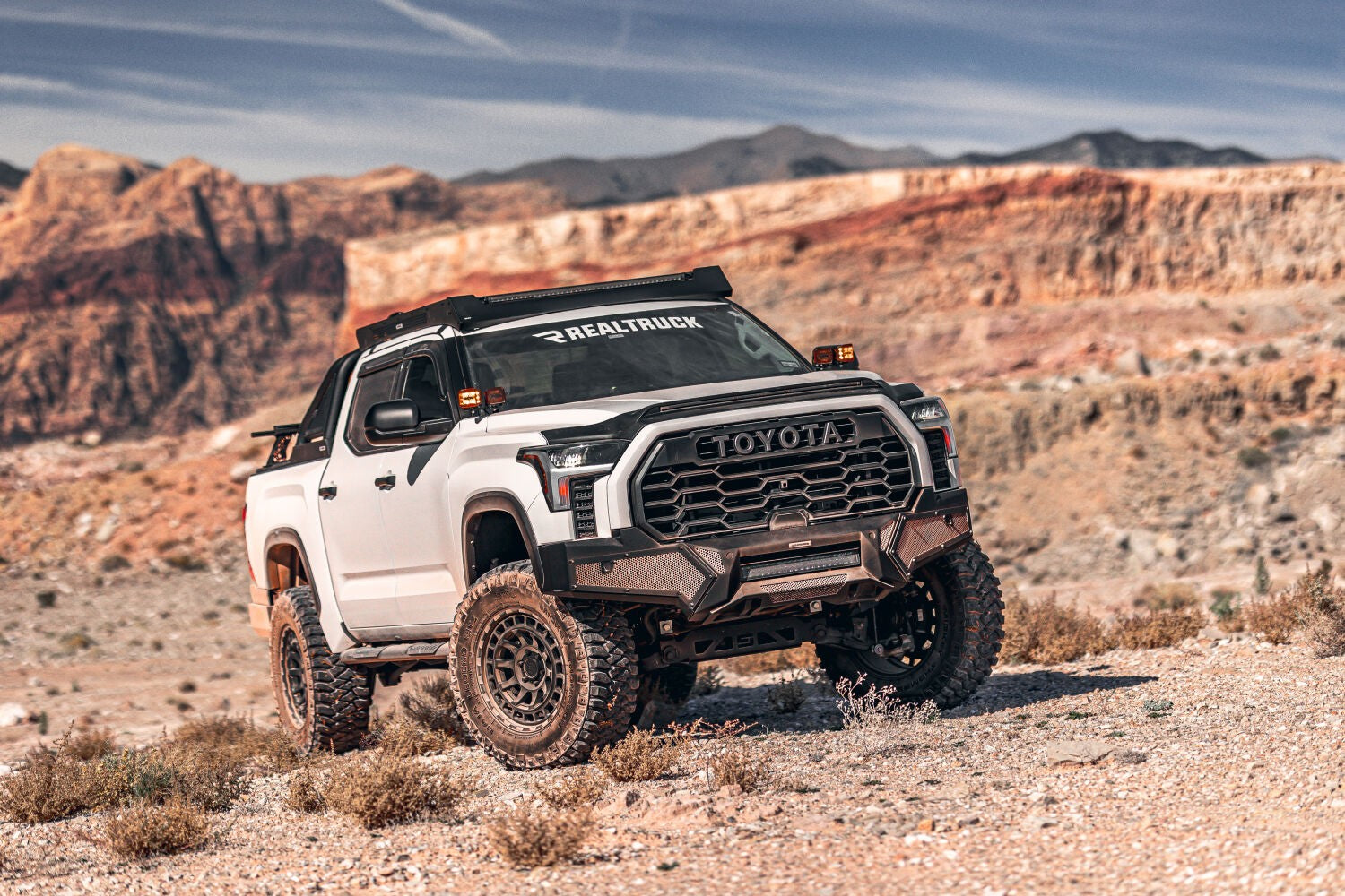 Element Front Bumper W/Power Actuated Hide Away Light Bar Mount Textured Black 2022-2026 Toyota Tundra Go Rhino