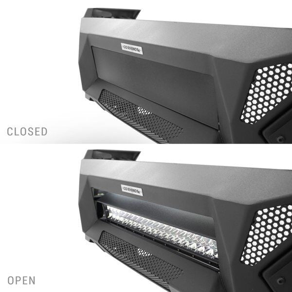 Element Front Bumper W/Power Actuated Hide Away Light Bar Mount Textured Black 2022-2026 Toyota Tundra Go Rhino