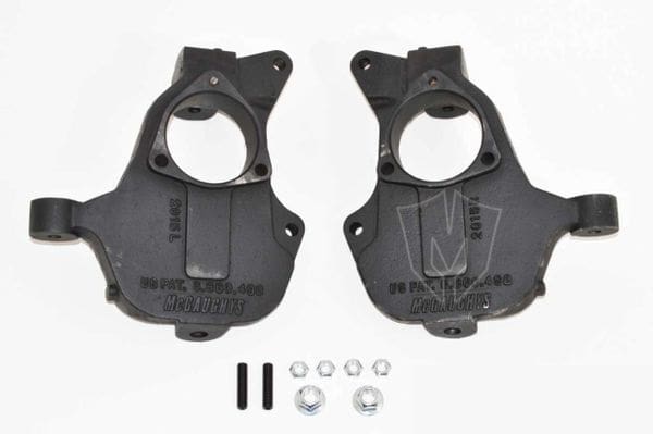 McGaughy's 2 Inch Drop Spindles 2014-2018 Silverado/Sierra 1500/ 2014-2020 Tahoe/Yukon 2WD with Stamped Steel/Alum Control Arms