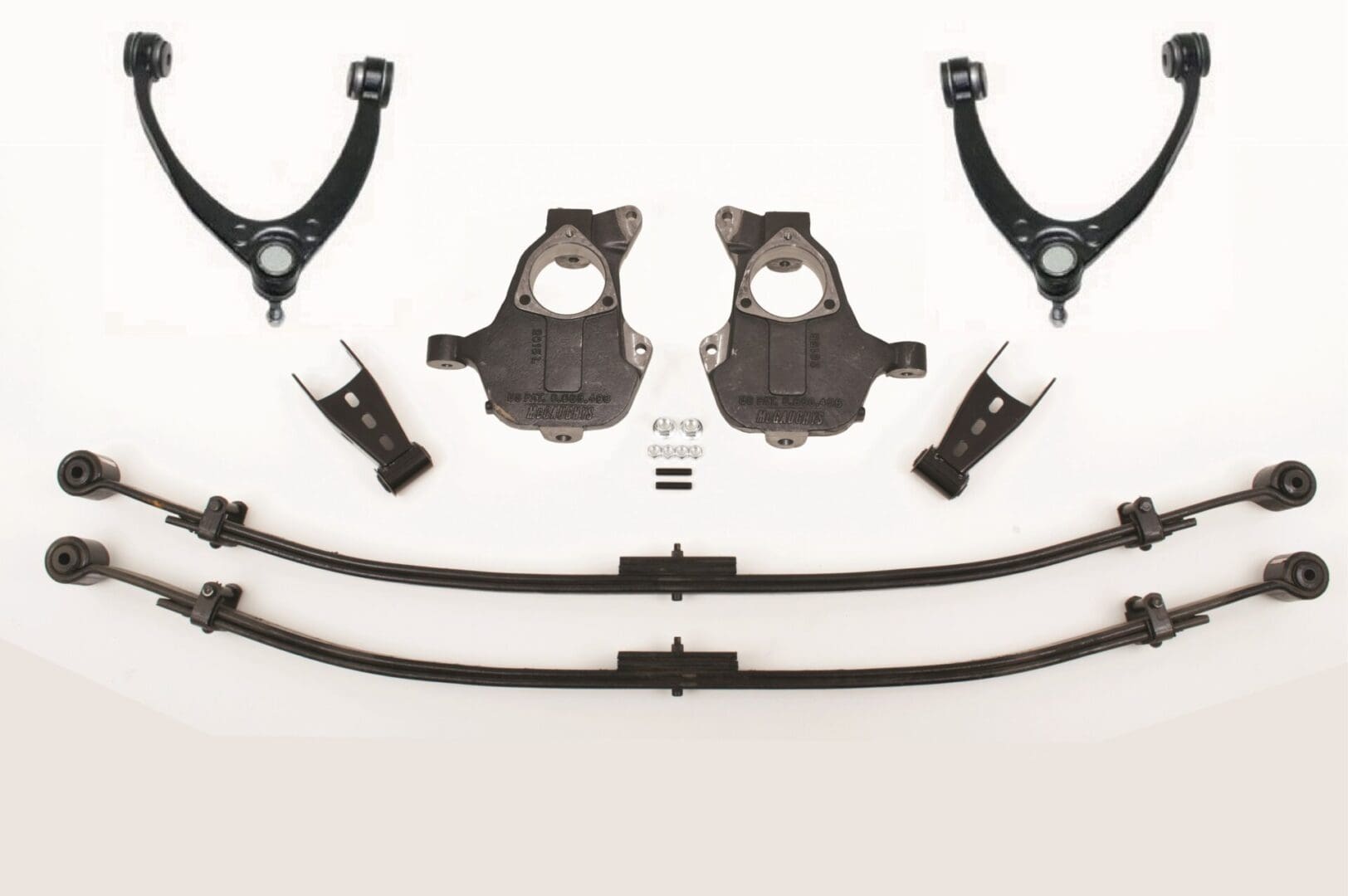 McGaughy's 2/4 Inch Spindle/Leaf Spring Lowering Kit 2014-2018 Silverado/Sierra 1500 with Stamped Steel/Alum Control Arms 4WD