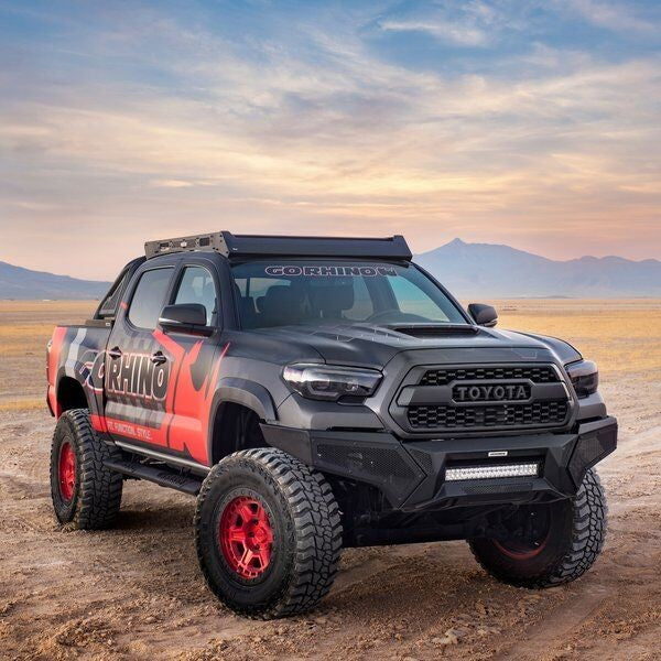 Element Front Bumper with Power Actuated Hide Away Light Bar Mount Textured Black 2016-2023 Toyota Tacoma Go Rhino