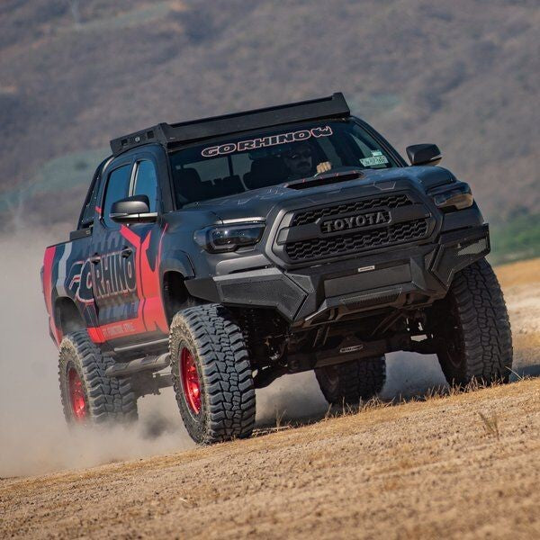 Element Front Bumper with Power Actuated Hide Away Light Bar Mount Textured Black 2016-2023 Toyota Tacoma Go Rhino