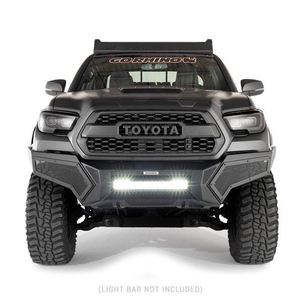 Element Front Bumper with Power Actuated Hide Away Light Bar Mount Textured Black 2016-2023 Toyota Tacoma Go Rhino