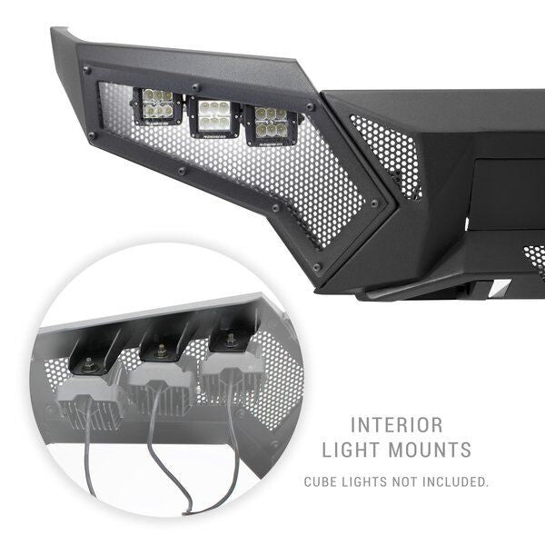 Element Front Bumper with Power Actuated Hide Away Light Bar Mount Textured Black 2016-2023 Toyota Tacoma Go Rhino