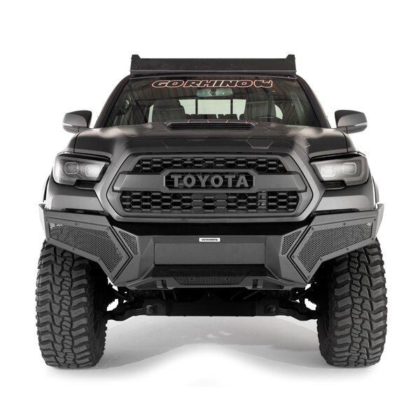 Element Front Bumper with Power Actuated Hide Away Light Bar Mount Textured Black 2016-2023 Toyota Tacoma Go Rhino