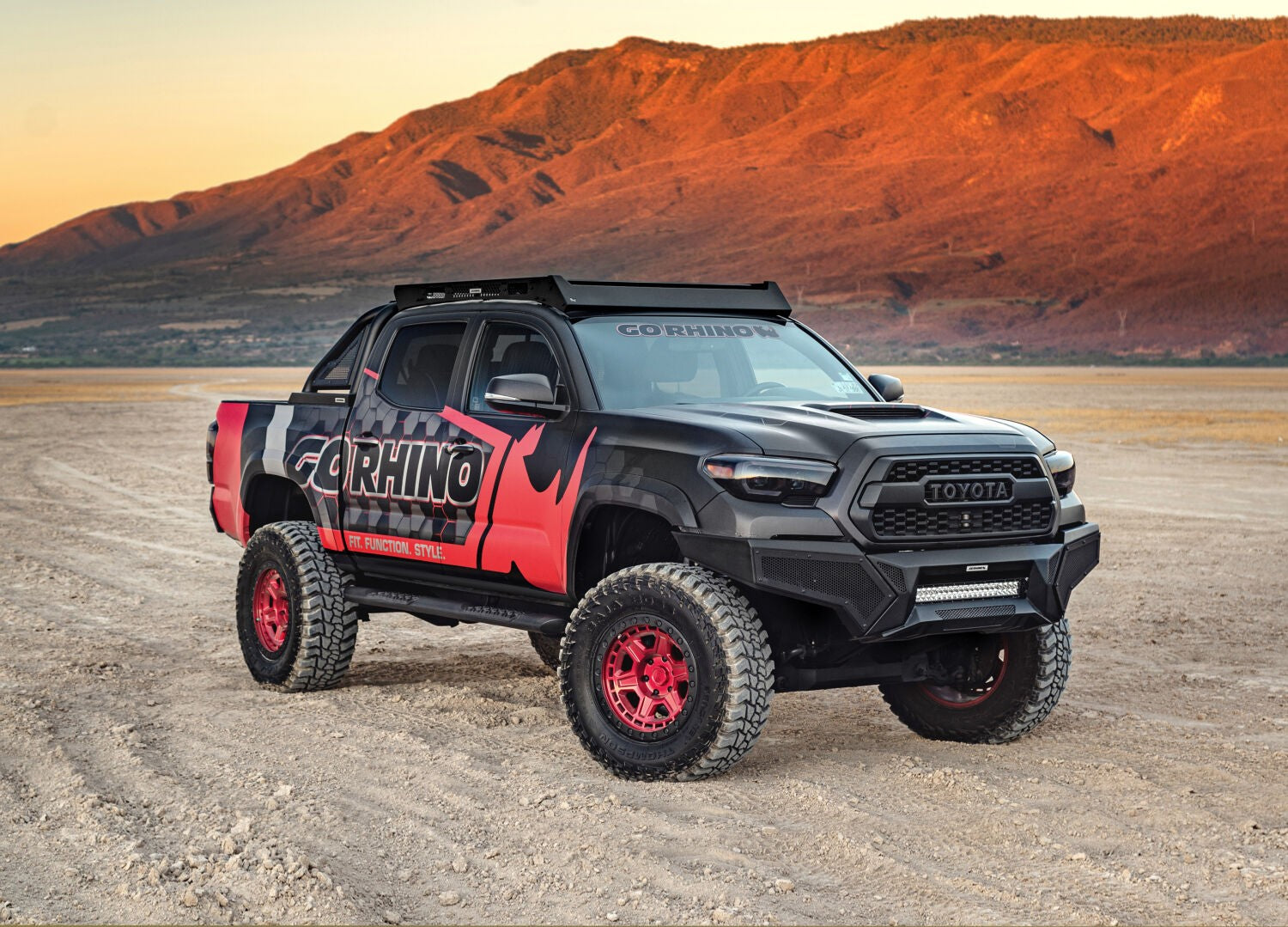 Element Front Bumper with Fixed Light Bar Mount Textured Black 2016-2023 Toyota Tacoma Go Rhino