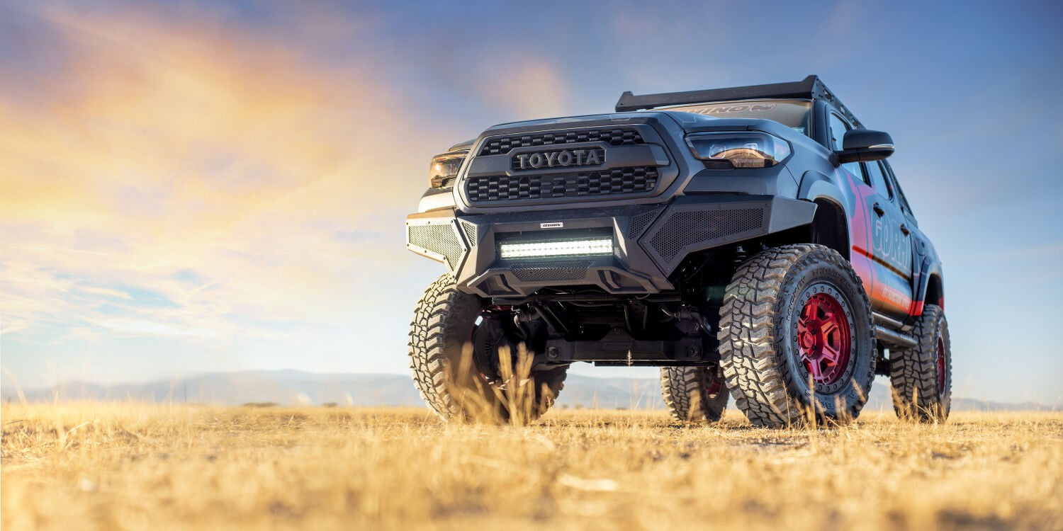 Element Front Bumper with Fixed Light Bar Mount Textured Black 2016-2023 Toyota Tacoma Go Rhino