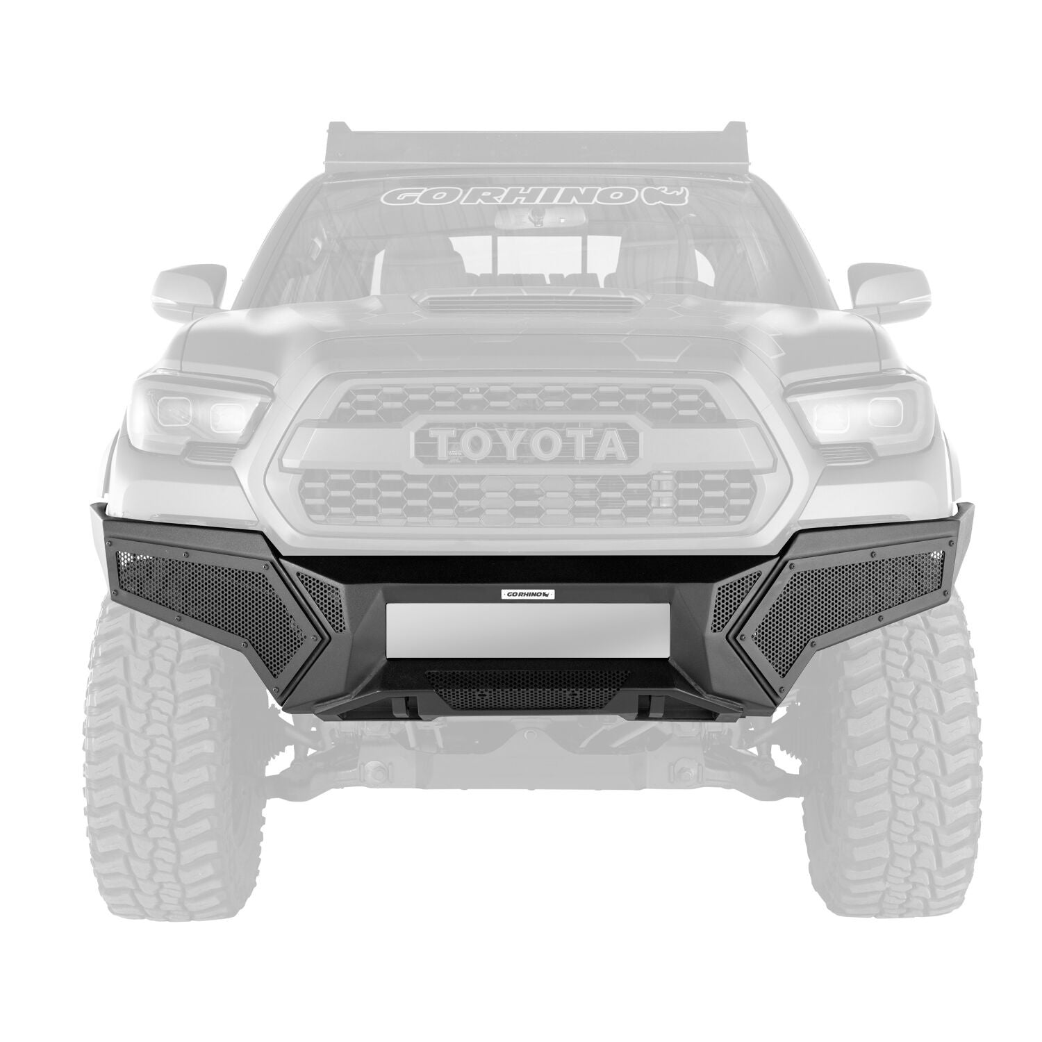 Element Front Bumper with Fixed Light Bar Mount Textured Black 2016-2023 Toyota Tacoma Go Rhino