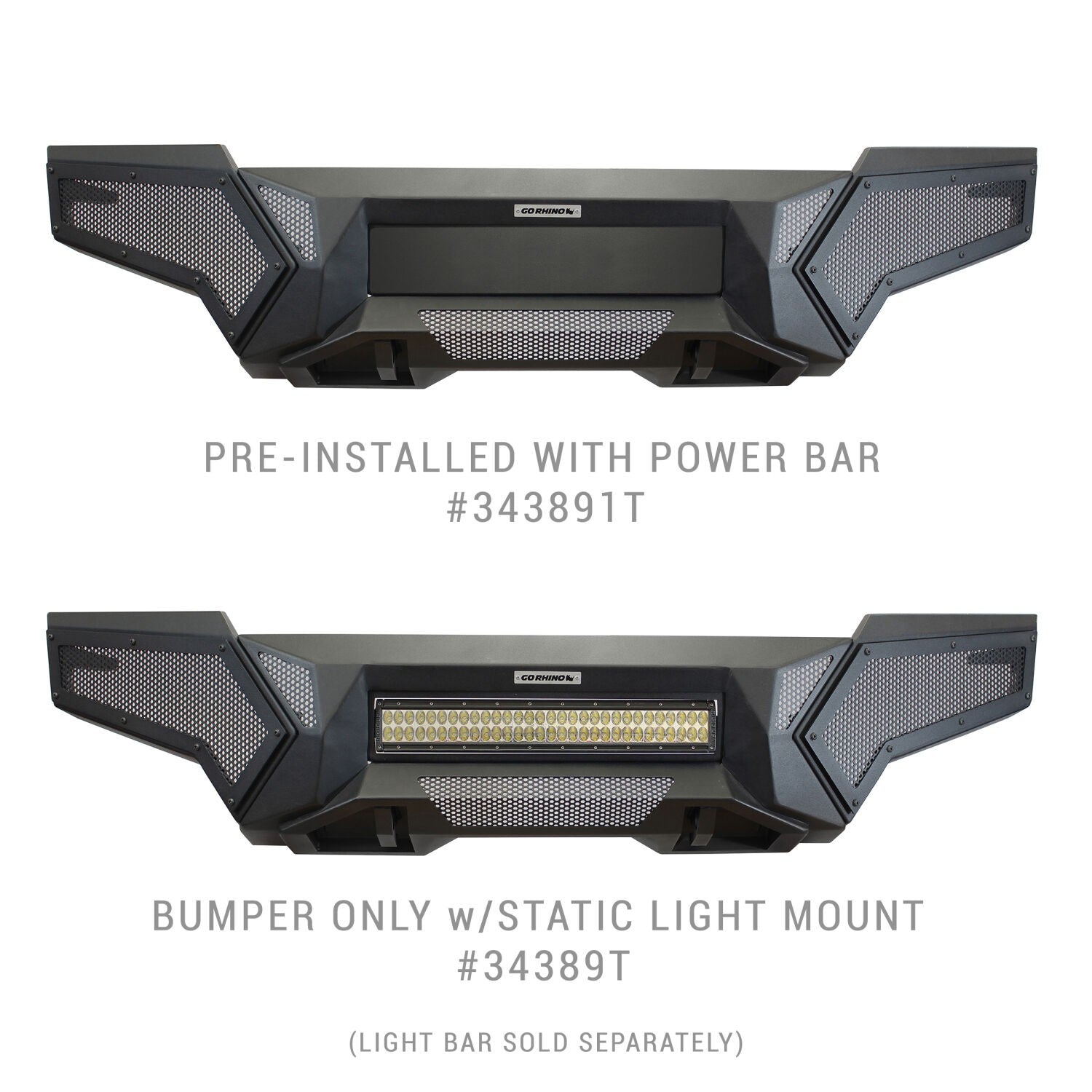 Element Front Bumper with Fixed Light Bar Mount Textured Black 2016-2023 Toyota Tacoma Go Rhino