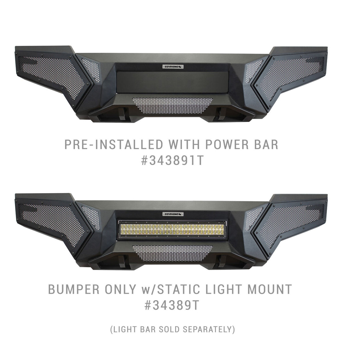 Element Front Bumper with Fixed Light Bar Mount Textured Black 2024-2026 Toyota Tacoma Go Rhino