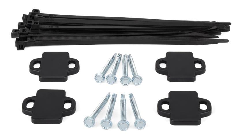 Air Lift 3H height sensor mounting hardware set including brackets, screws, and zip ties for secure installation.