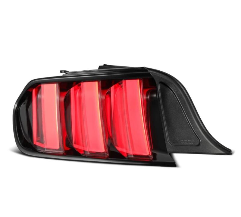 AlphaRex NOVA-Series prismatic LED tail lights for 2015-2023 Ford Mustang in black and clear design.