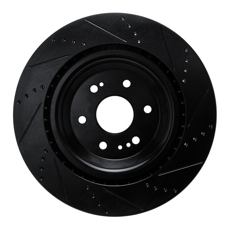 R1 19-25 Cadillac Escalade Front Left Drilled & Slotted Black Brake Rotor