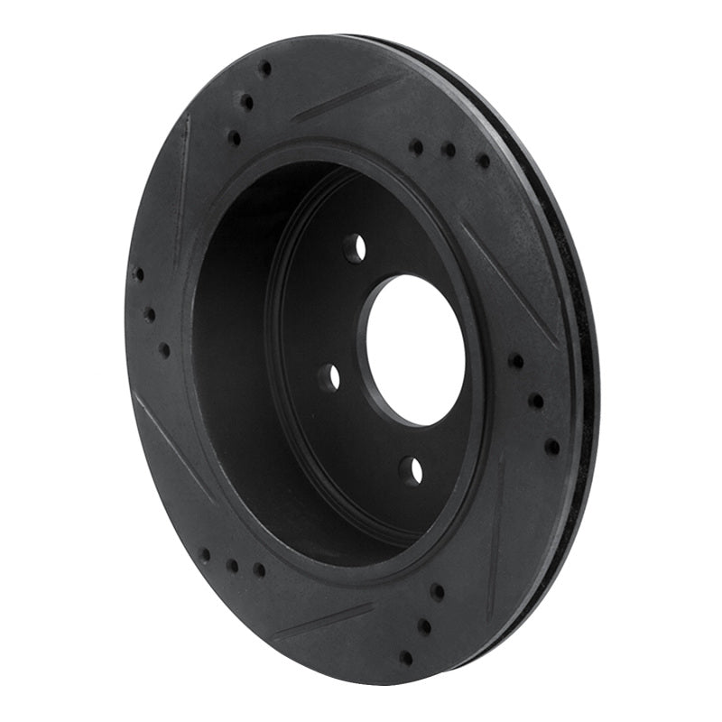 R1 10-11 Ford Ranger (USA/Canada) Rear Right Drilled & Slotted Black Brake Rotor