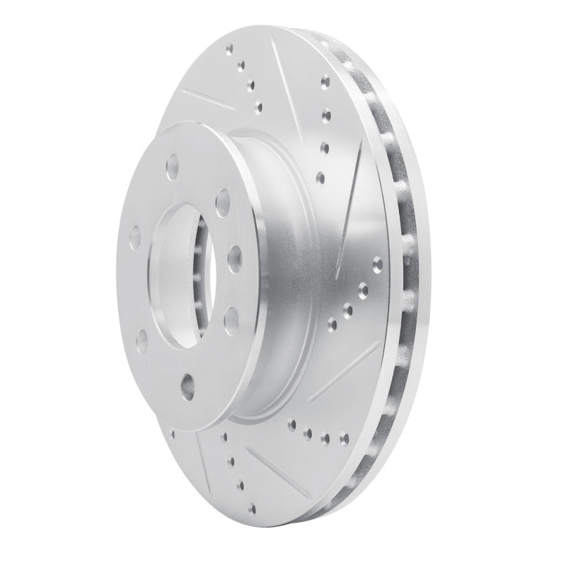 R1 06-25 American Coach Patriot Front Right Drilled & Slotted Silver Brake Rotor
