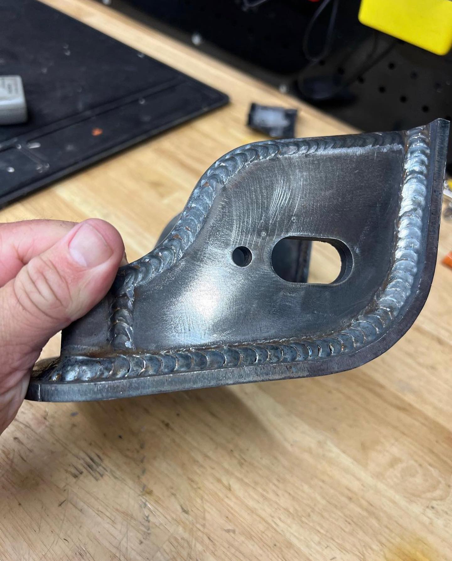 Lower arm pocket replacement kit for 2017-2024 Raptor by Foutz Motorsports, showcasing durable metal construction and welds.