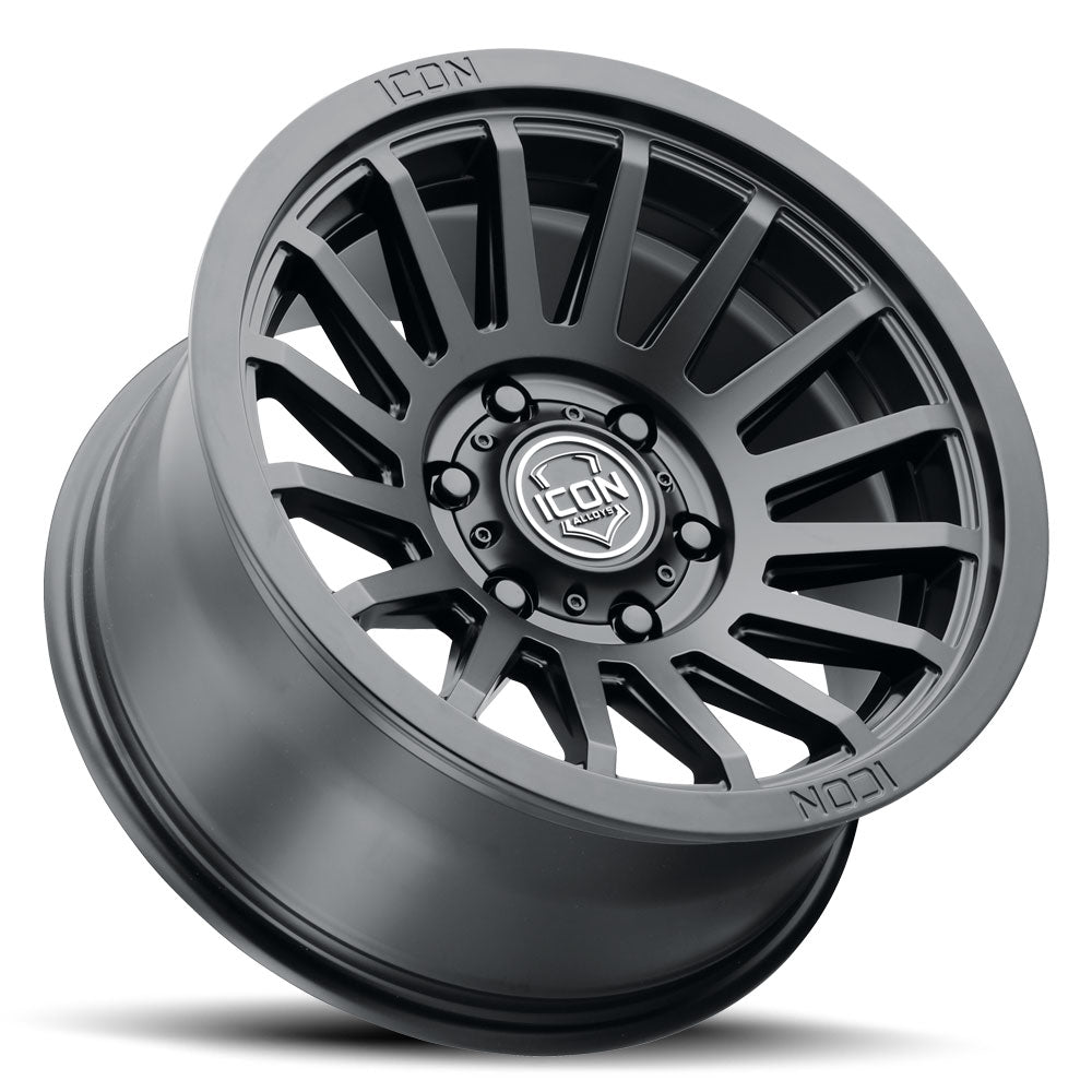 Recon Six 18 X 9 / 5 X 150 25MM Offset 6 Inch Back Space Satin Black, ICON Alloys