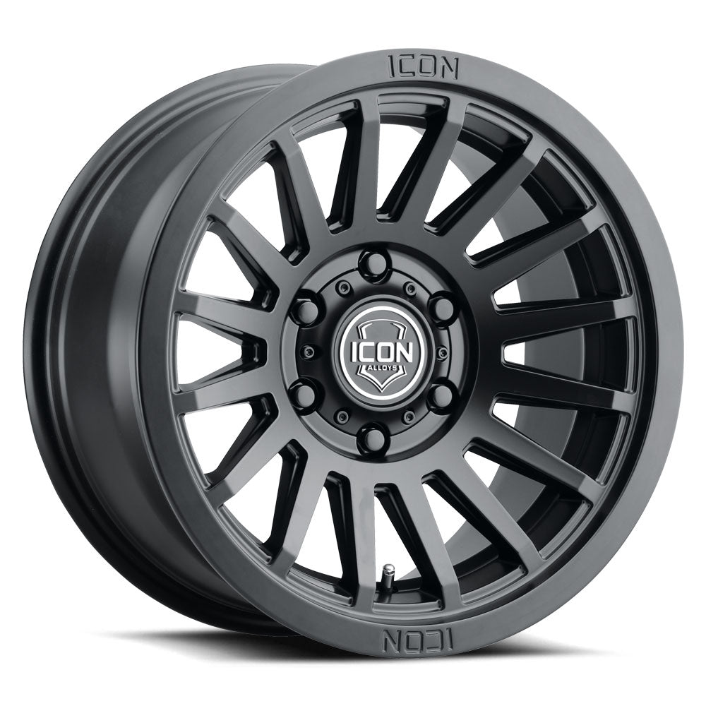 Recon Six 18 X 9 / 5 X 5.5 0MM Offset 5 Inch Back Space Satin Black, ICON Alloys