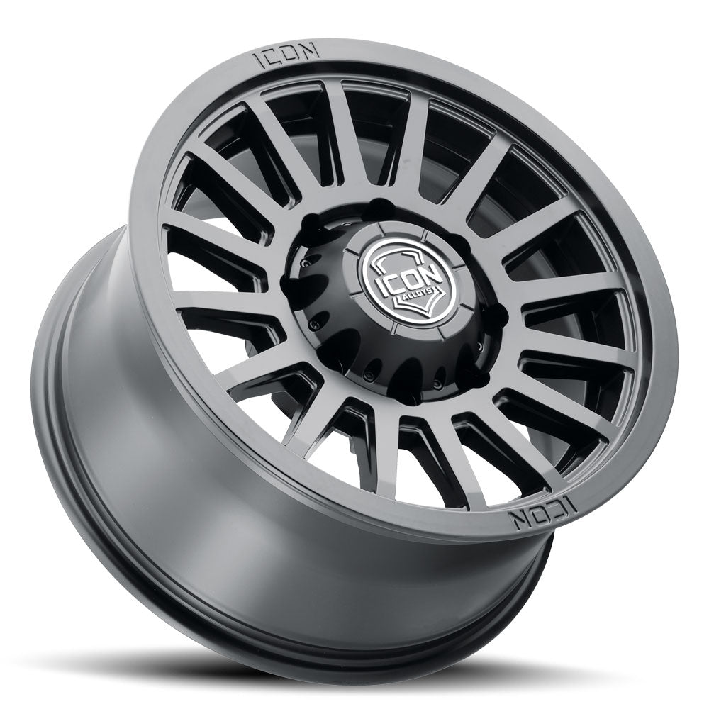 Recon Six 18 X 9 / 8 X 180 12MM Offset 5.5 Inch Back Space Satin Black, ICON Alloys