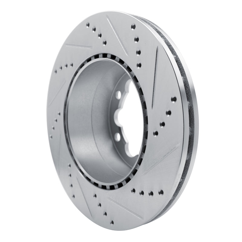 R1 06-25 American Coach Patriot Rear Left Drilled & Slotted Silver Brake Rotor