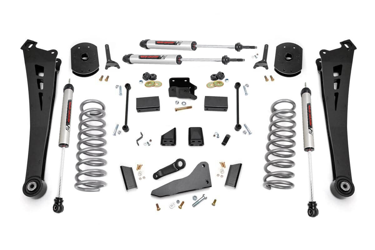 5 Inch Lift Kit FR Gas Coil Radius Arms V2 Ram 2500 4WD (2014-2018) Rough Country