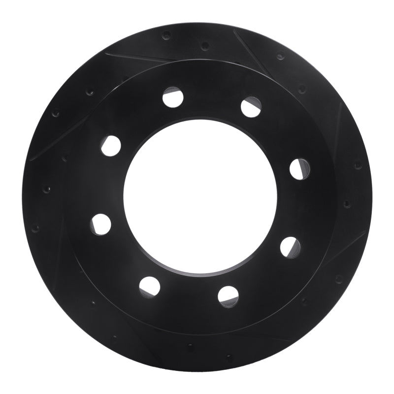 R1 01-10 Chevrolet Express 3500 Rear Right Drilled & Slotted Black Brake Rotor