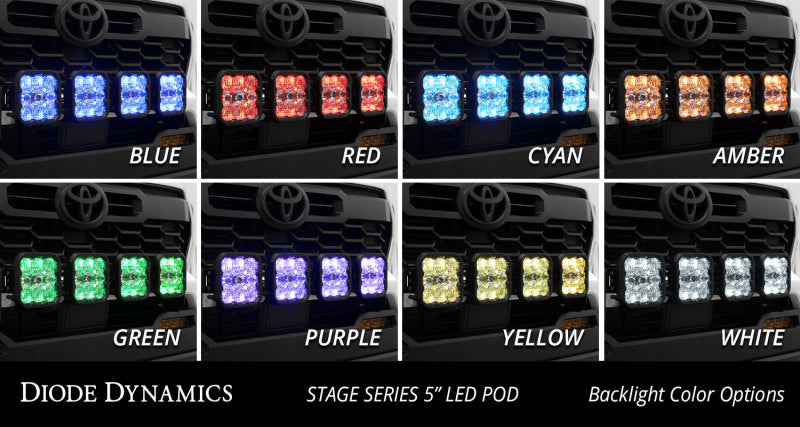 Diode Dynamics 2024 Toyota Tacoma SS5 Grille CrossLink Lightbar Kit - Sport White Combo