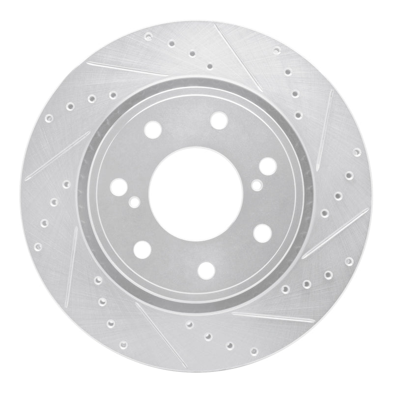 R1 10-14 Ford F-150 4WD Front Right Drilled & Slotted Silver Brake Rotor