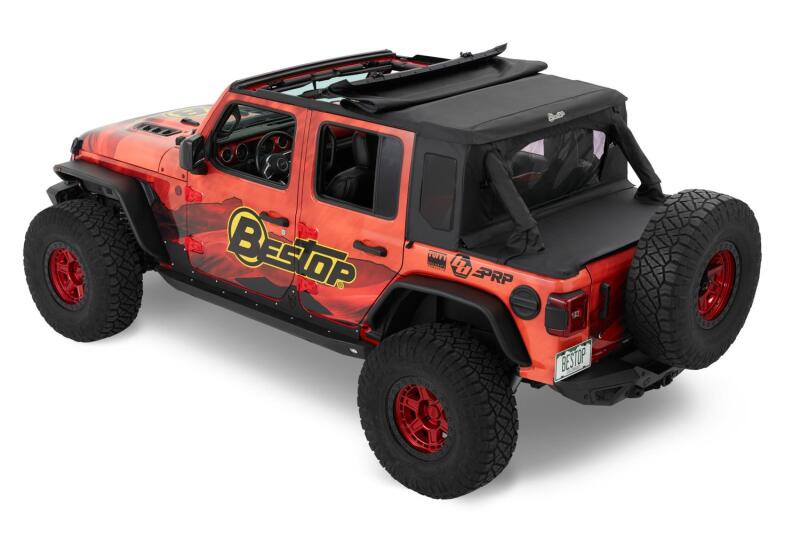 Bestop 18-26 Jeep Wrangler JL 2-Door Halftop Soft Top (Premium Black Twill)
