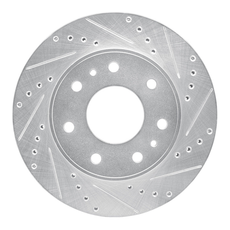 R1 09-09 Ford F-150 4WD Front Right Drilled & Slotted Silver Brake Rotor