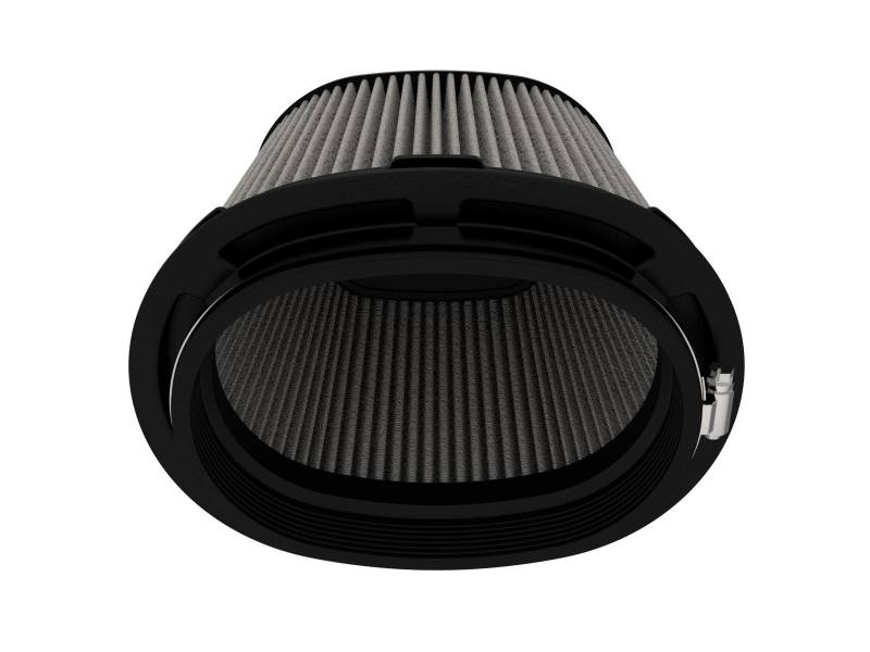 aFe MagnumFLOW Pro DRY S Air Filter featuring a cylindrical design with pleated filter media for enhanced airflow and filtration.