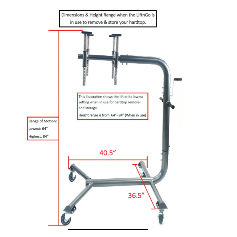 Bestop LIFTnGO - Jeep Wrangler & Ford Bronco 4-Door Hardtop Removal Tool and Storage Device