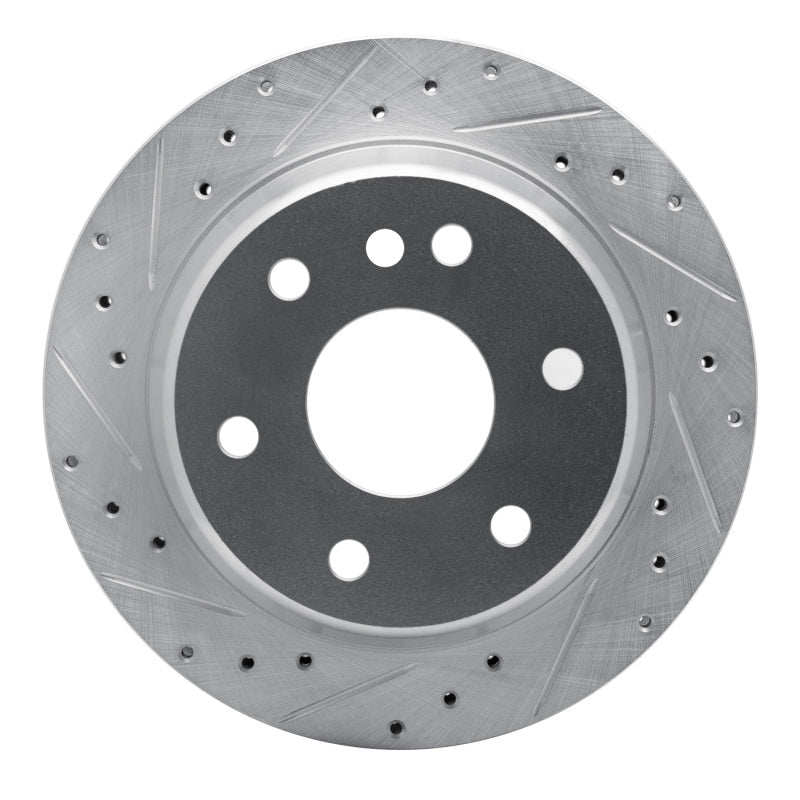 R1 00-14 Cadillac Escalade Rear Left Drilled & Slotted Silver Brake Rotor
