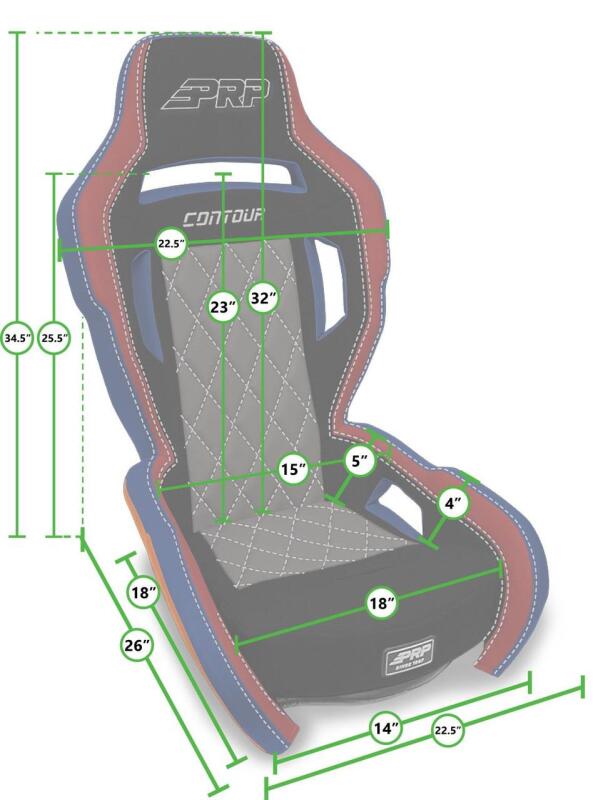 PRP Contour Suspension Seat - Black Cloth
