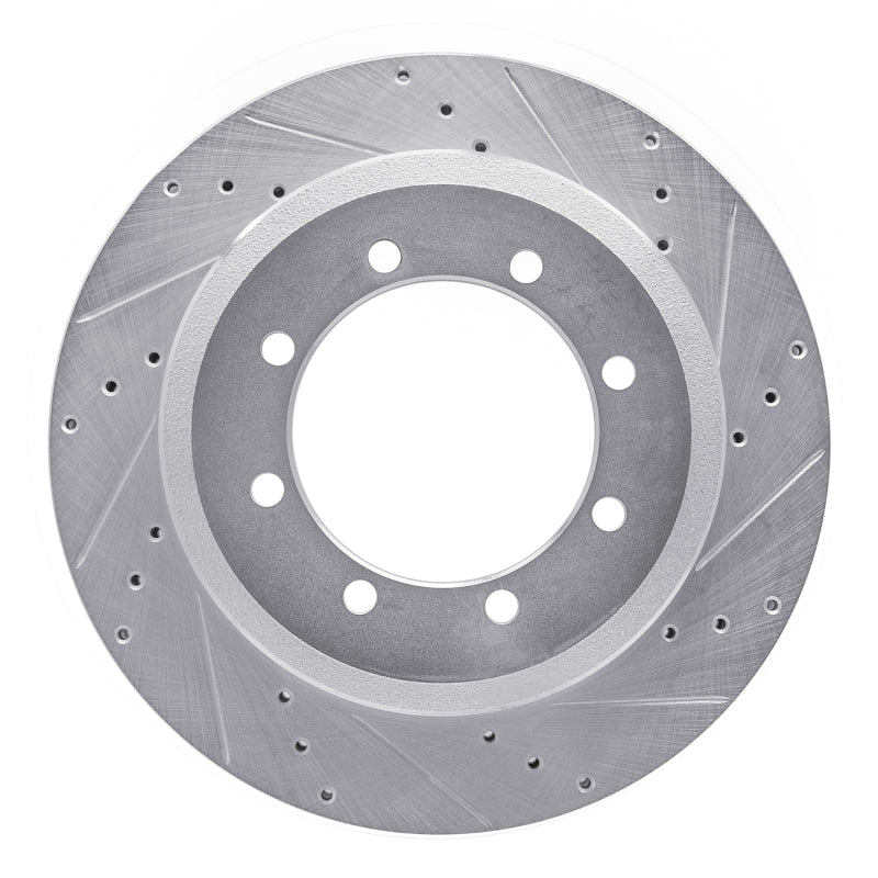R1 11-22 Ford F-350 Super Duty 4WD Rear Right Drilled & Slotted Silver Brake Rotor
