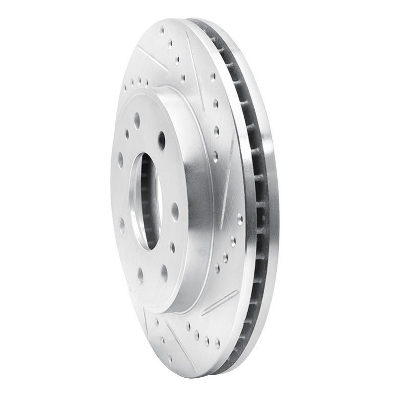 R1 09-09 Ford F-150 4WD Front Right Drilled & Slotted Silver Brake Rotor