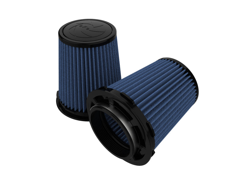 Replacement air filter for AFE Momentum Intake, featuring a blue pleated design and durable construction, measuring 4 IN F x 6 IN B x 4-3/4 IN T x 7 IN H.