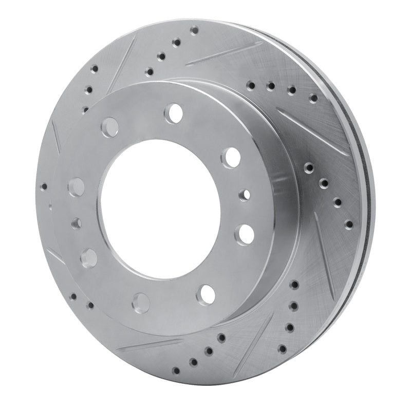 R1 20-25 Chevrolet Silverado 3500 HD Rear Left Drilled & Slotted Silver Brake Rotor