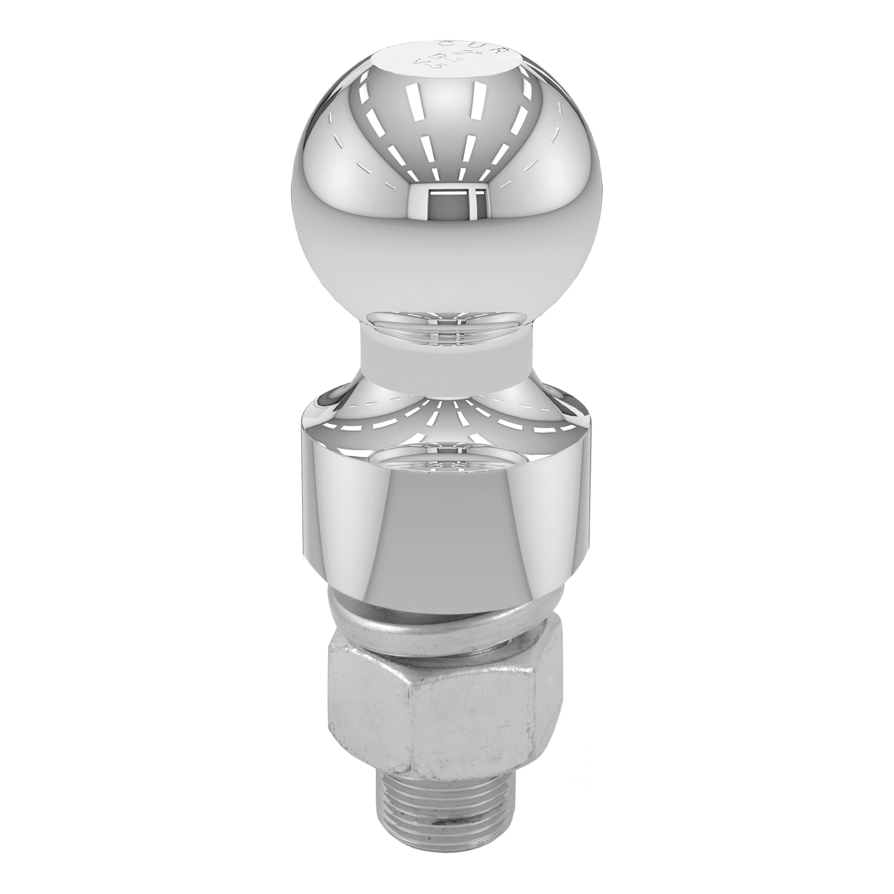 CURT Chrome Trailer Hitch Ball, 6,000 lbs, 1-Inch Rise, 2-Inch Diameter, 1 x 2-1/8-Inch Shank Model 40033