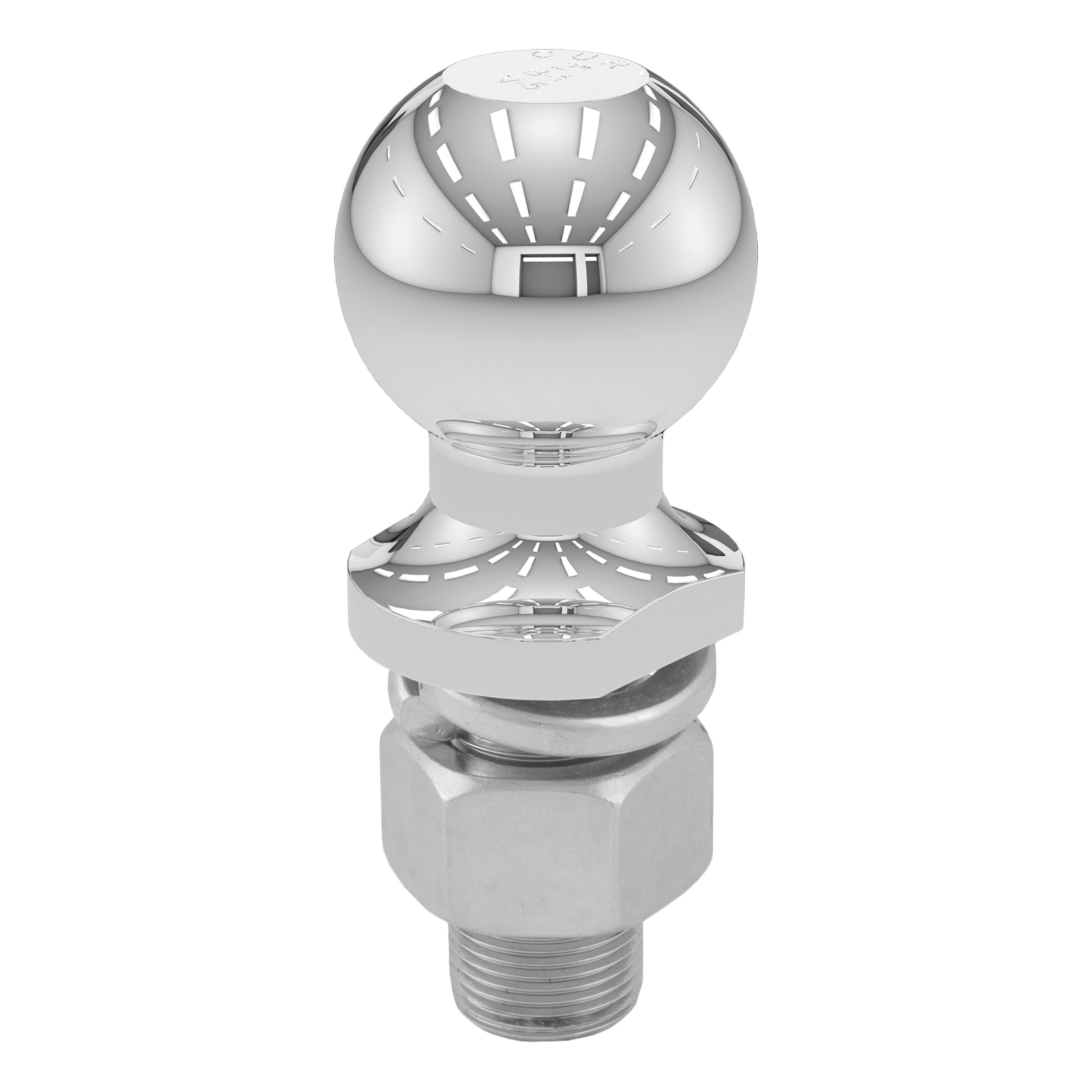 CURT Chrome Trailer Hitch Ball, 7,500 lbs, 2-Inch Diameter, 1 x 2-1/8-Inch Shank Model 40037