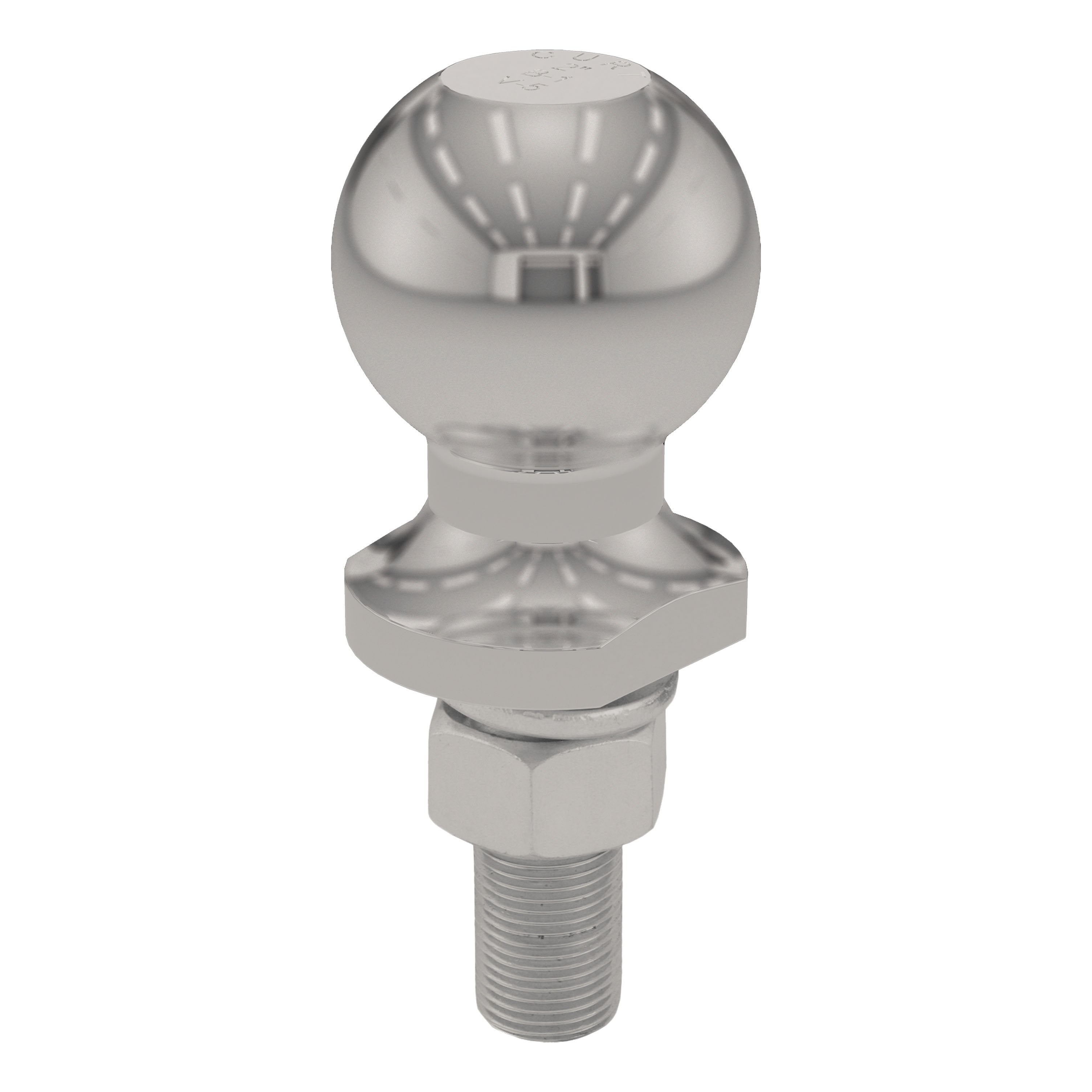 CURT Stainless Steel Trailer Hitch Ball, 3,500 lbs, 2-Inch Diameter, 3/4 x 2-1/8-Inch Shank Model 40052