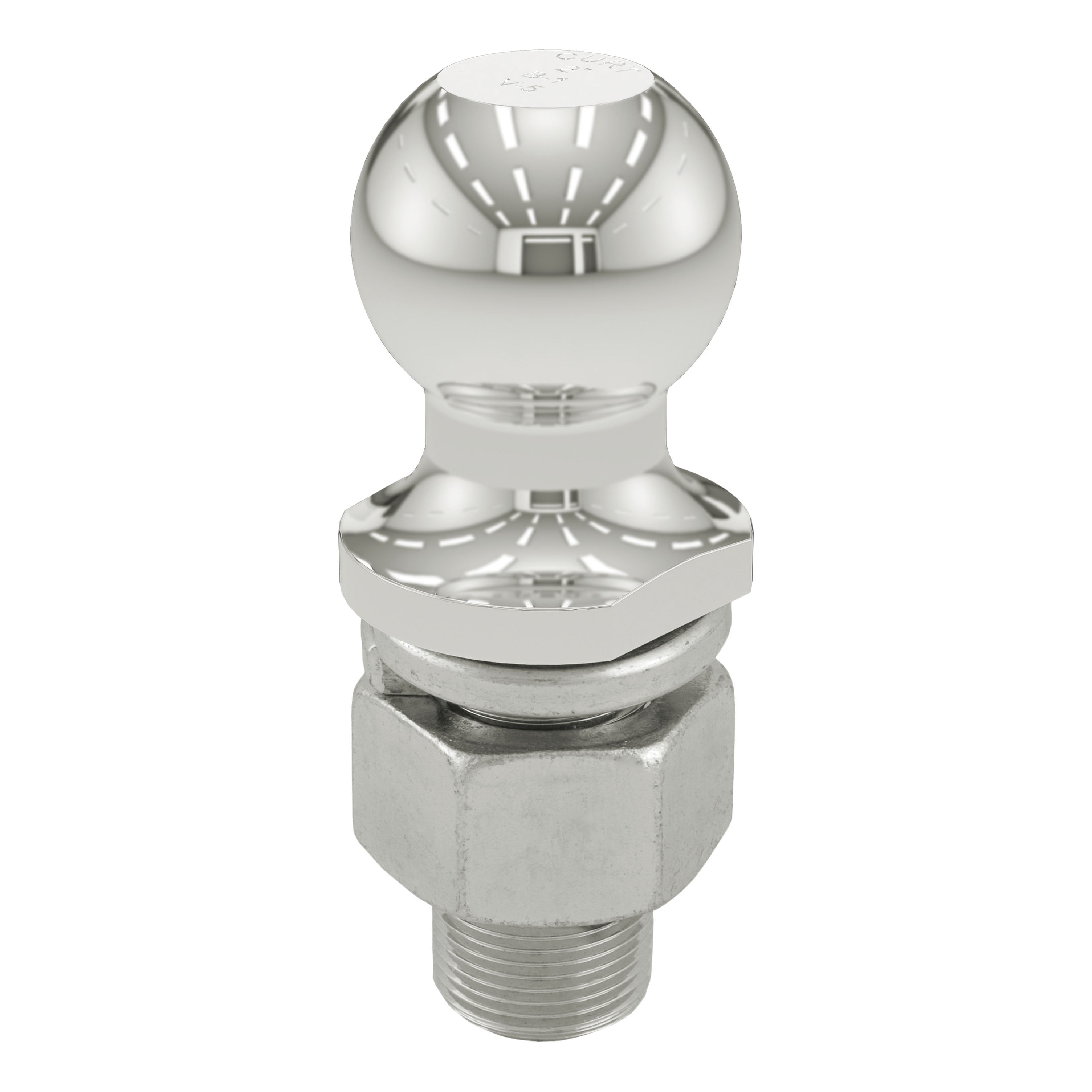 CURT Stainless Steel Trailer Hitch Ball, 10,000 lbs, 2-Inch Diameter, 1-1/4 x 2-5/8-Inch Shank Model 40056