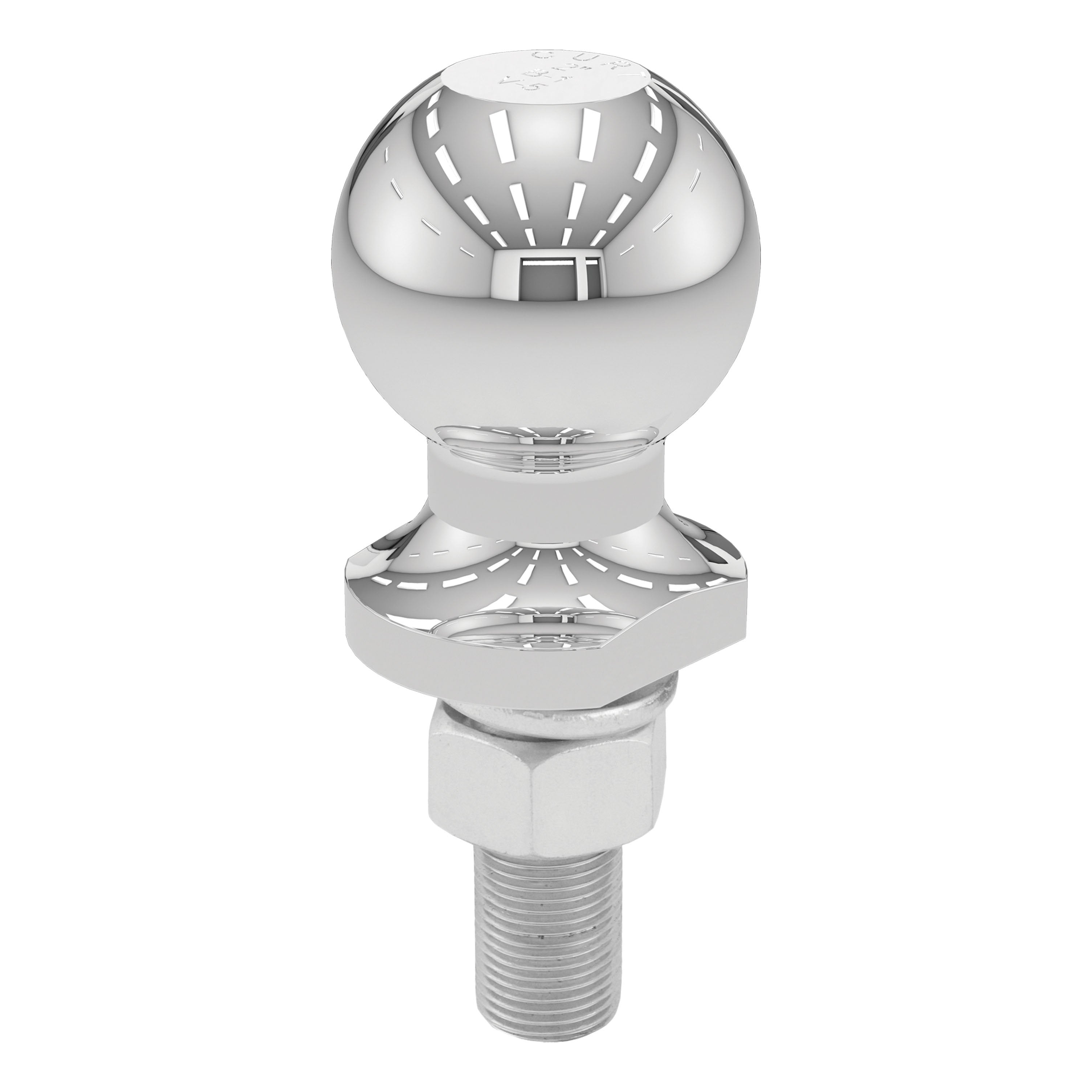 CURT Chrome Trailer Hitch Ball, 3,500 lbs, 2-Inch Diameter, 3/4 x 2-1/8-Inch Shank Model 40065