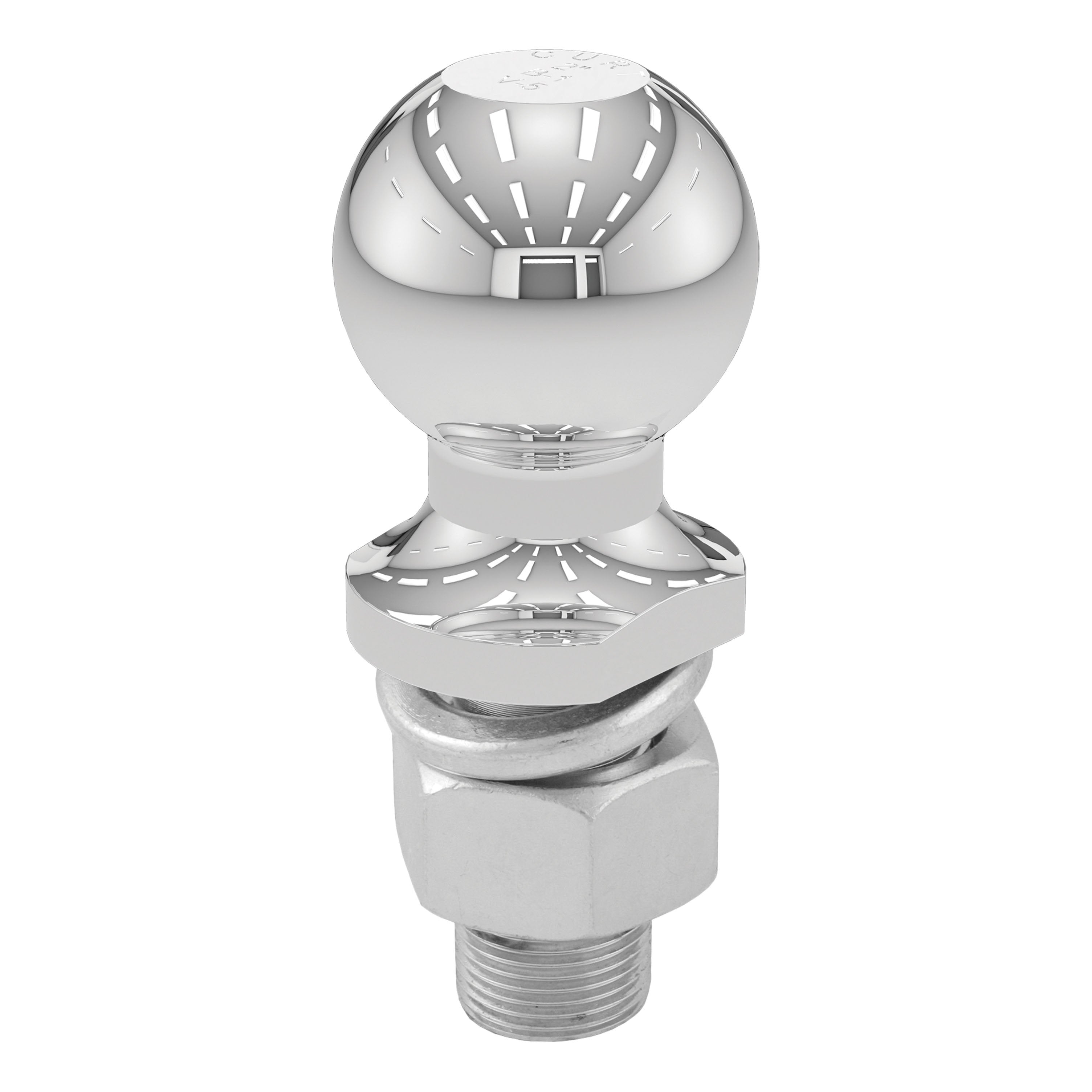 CURT Chrome Trailer Hitch Ball, 6,000 lbs, 2-Inch Diameter, 1 x 2-1/8-Inch Shank Model 40066
